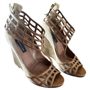 Derek Lam Women's Beryl Strappy Tan Wedge Sandals Size 7.5